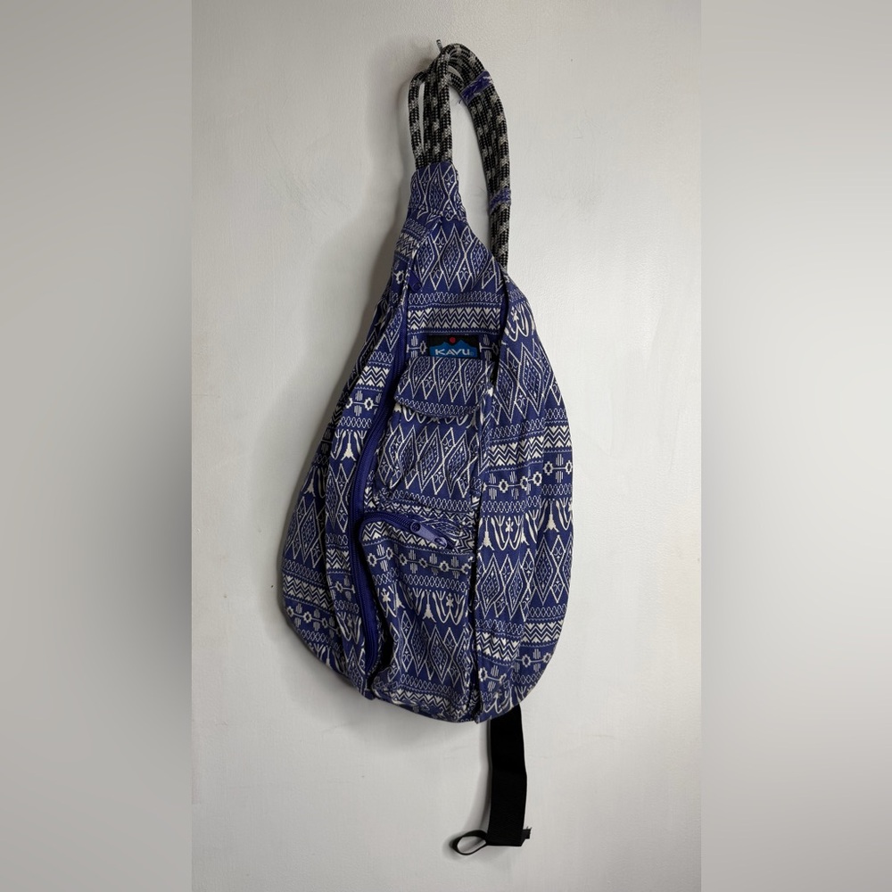 Kabul Blue & White Rope Sling Bag